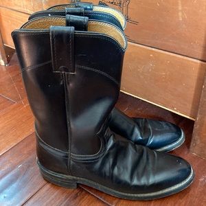 Justin Boots Black Leather Women's Shoes